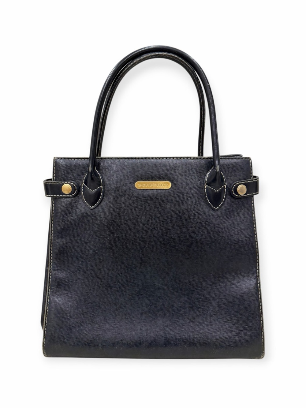 Authentic Burberry Black Leather Tote Bag – Vintage